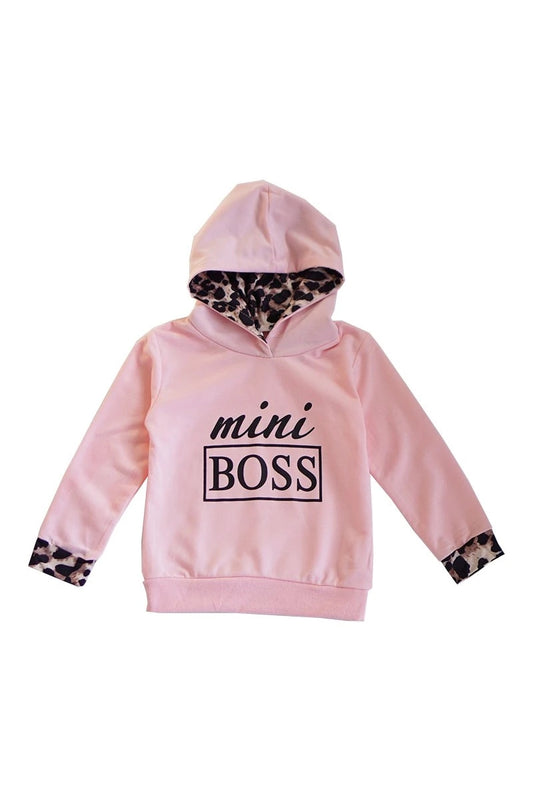 Pink Mini Boss Leopard Hoodie