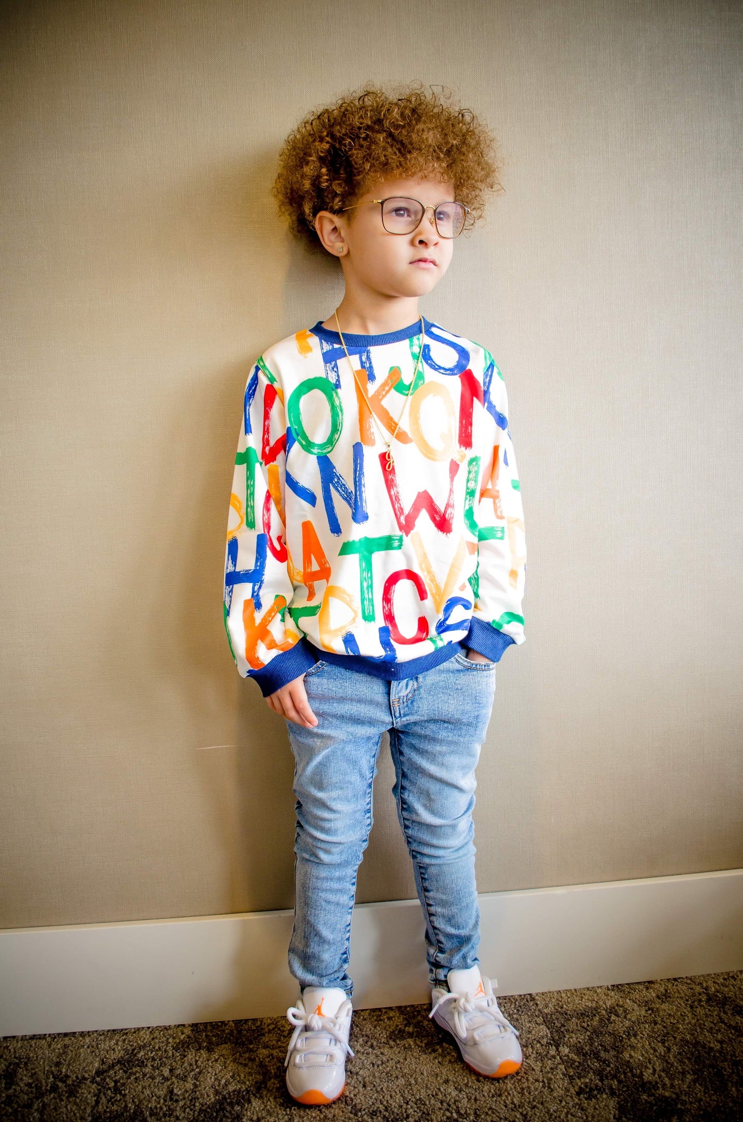 Boys Letter Print Pullover Top