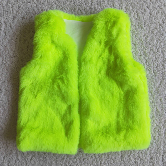 Green Faux Fur Vest