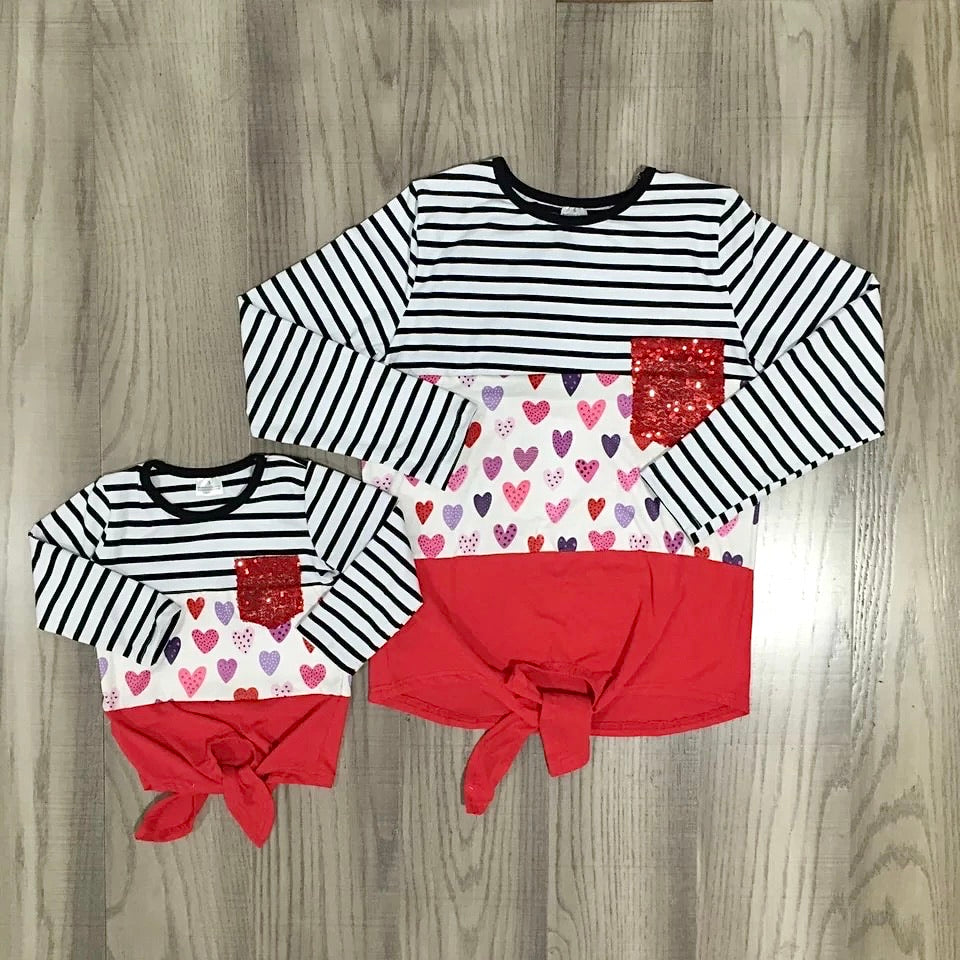 Mommy & Me Hearts & Stripes Top - RESTOCKED!