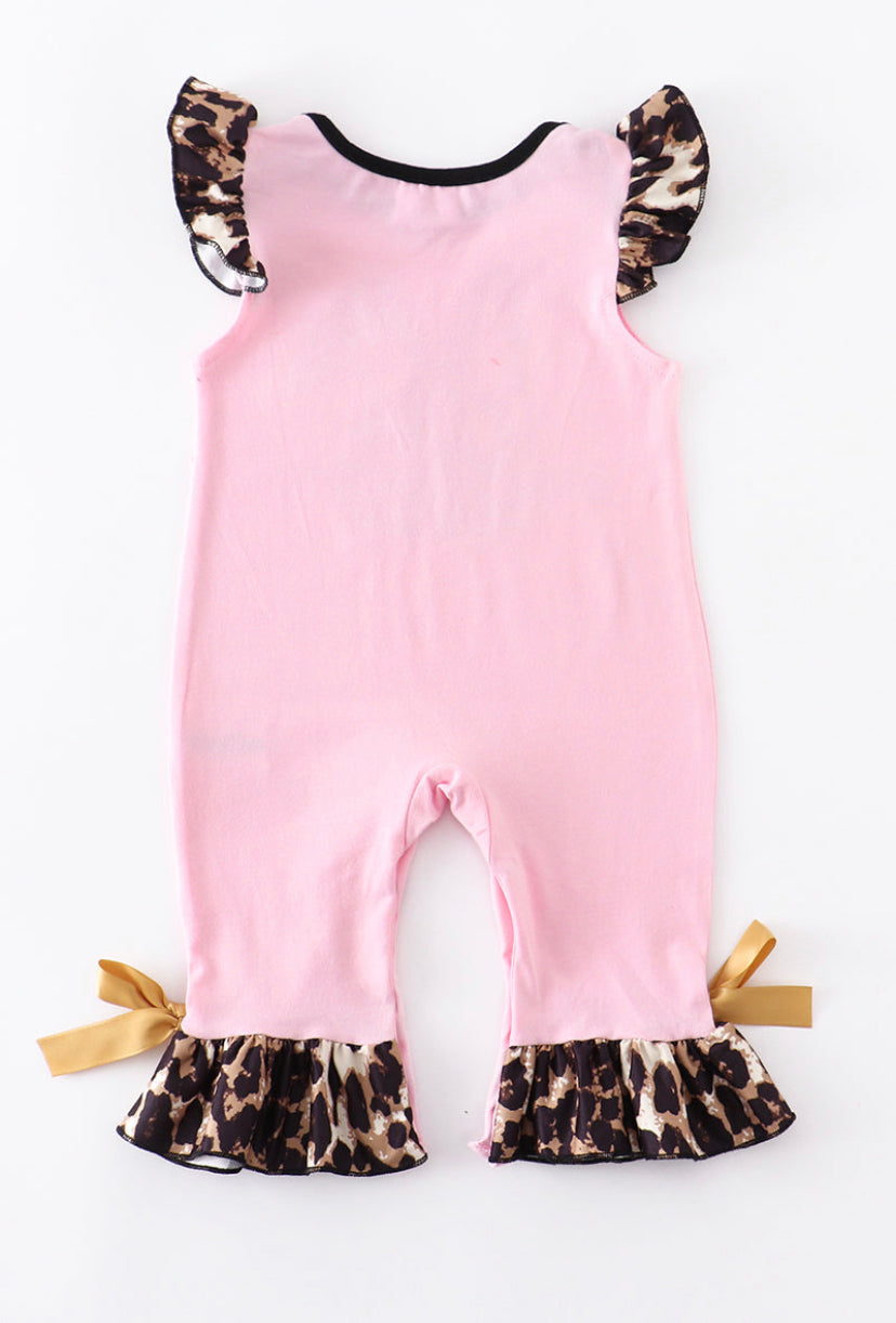 Pink Leopard Bunny Baby Romper