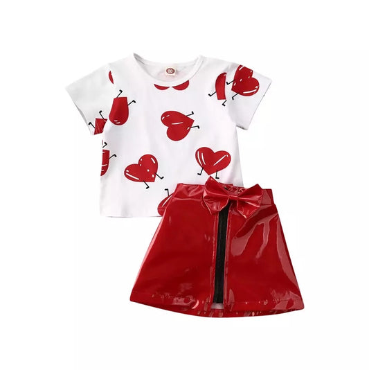 Kailani Red Valentine Skirt Set