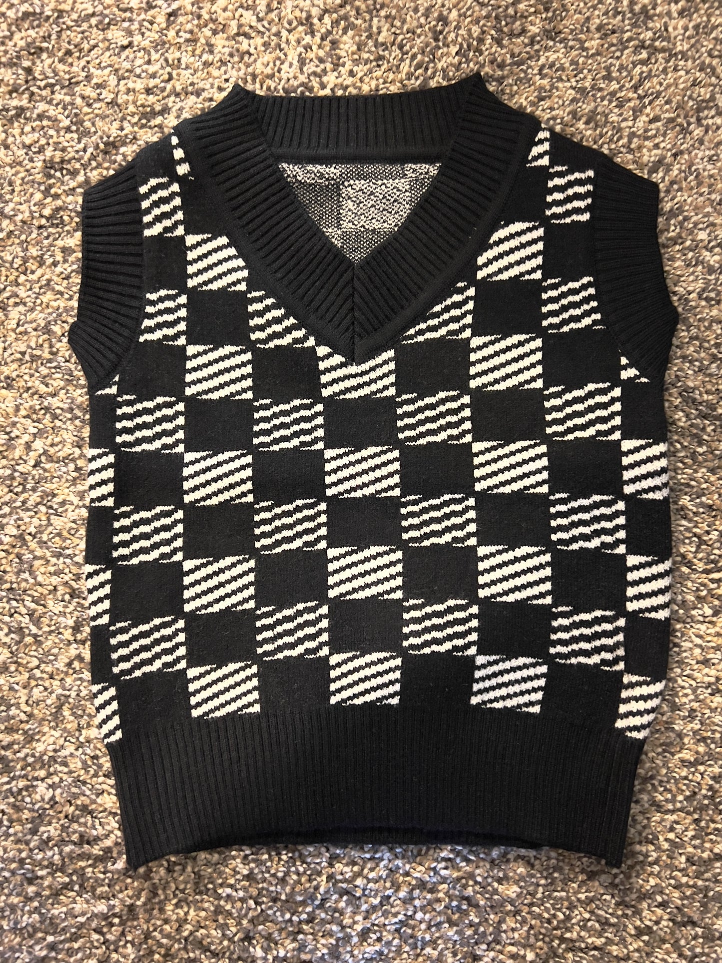 Black Checkered Vest (Gender Neutral)