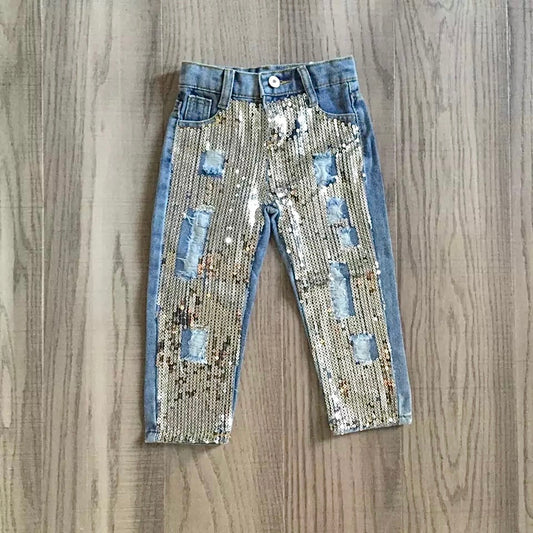 Girly Sequin Denim Jeans - RTS