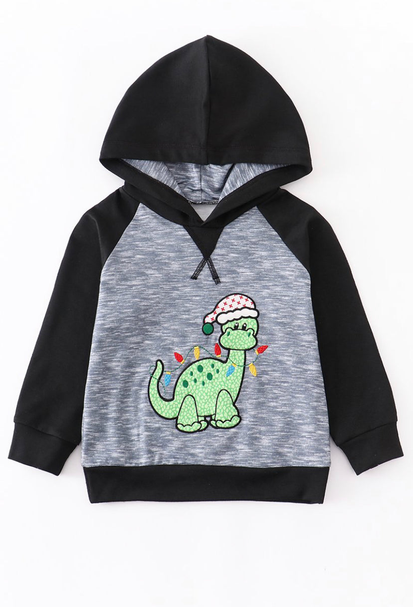 Black Holiday Dinosaur Hoodie
