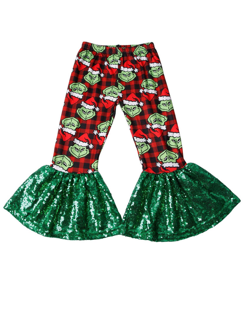 Grinch Holiday Glam Bell Bottoms - RTS
