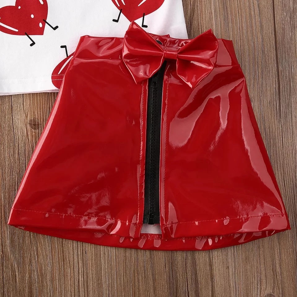 Kailani Red Valentine Skirt Set
