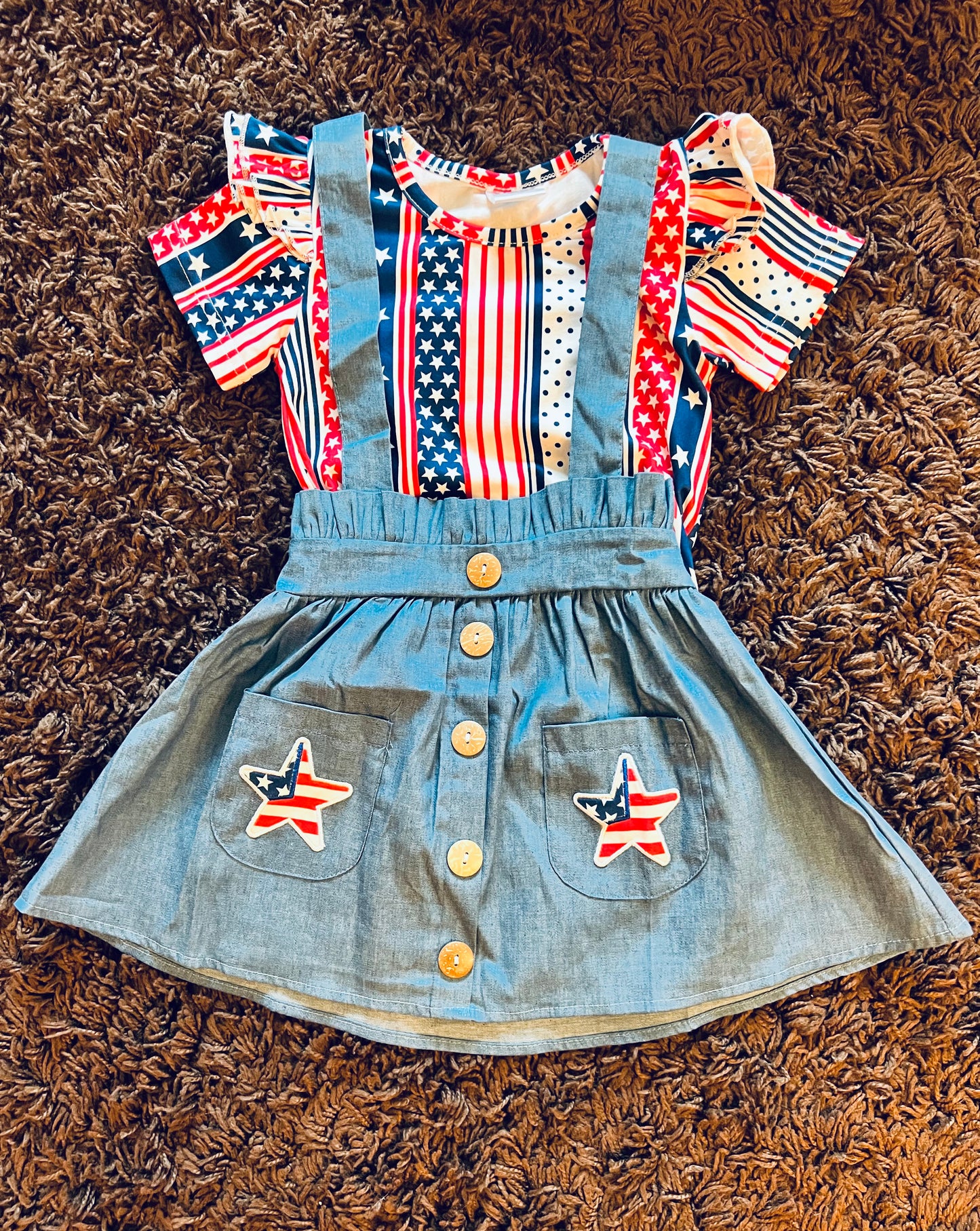 Patriotic Denim Skirt Set